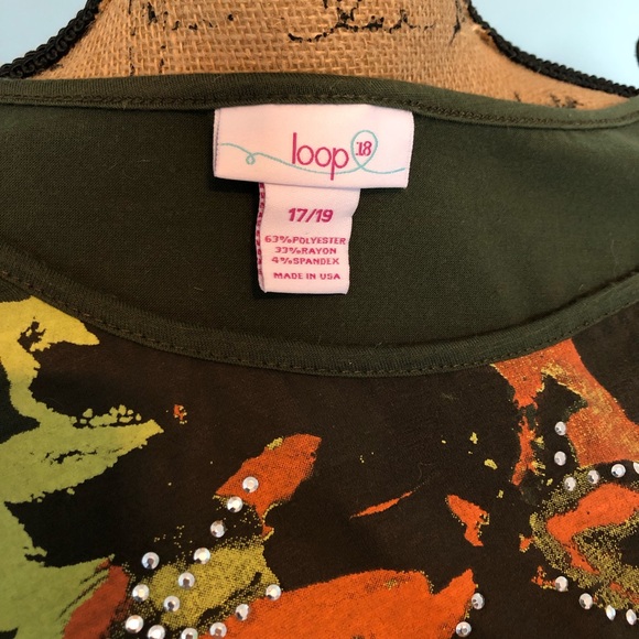 Women’s Abstract and Stud Army Green Tunic - Picture 5 of 5